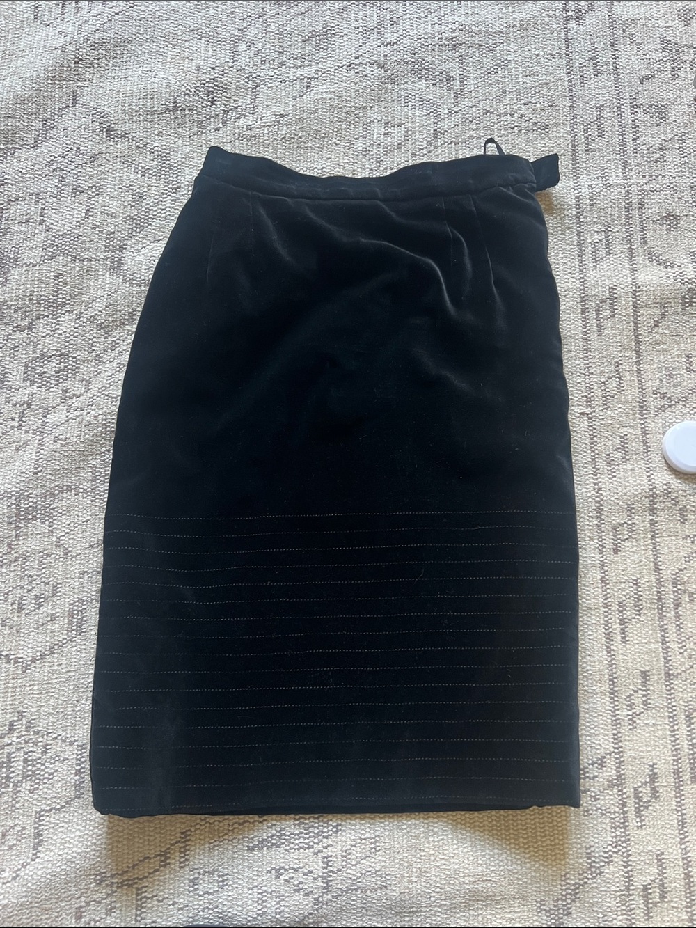 Vintage Valentino Classic Black Velvet Pencil Skirt